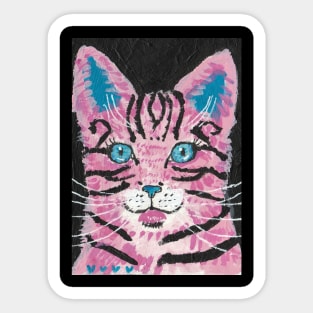 Pink Tabby cat Sticker